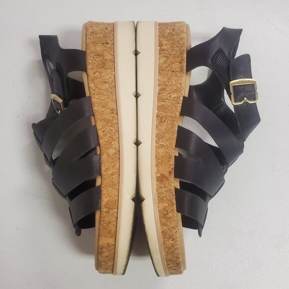 Dr Scholls Womens Only You Strappy Wedge Sandals Size 10 Black Comfort Summer - Picture 6 of 15